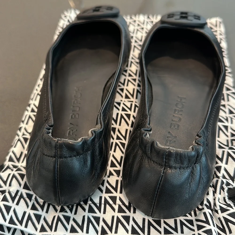 Tory Burch MINNIE TRAVEL BALLET flats - black  size 6.5 - Picture 4 of 5